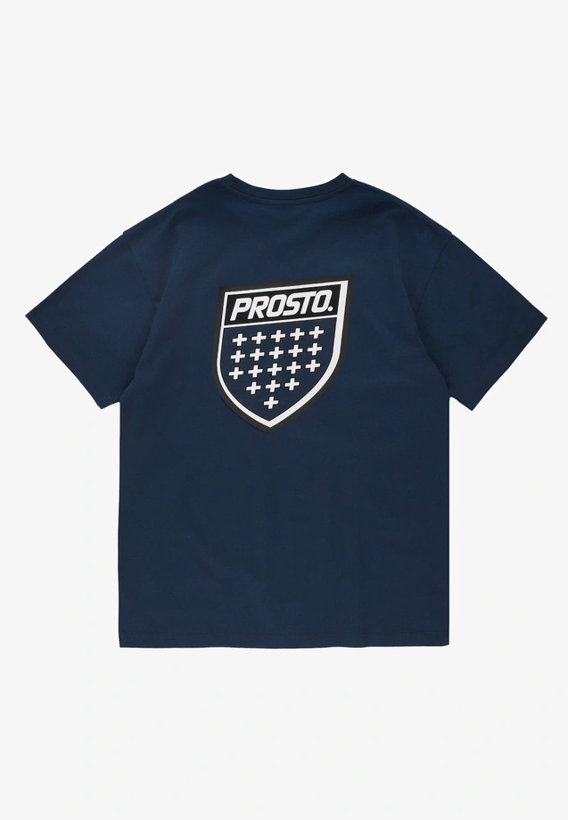 Koszulka męska t-shirt Prosto Big Shield granatowa