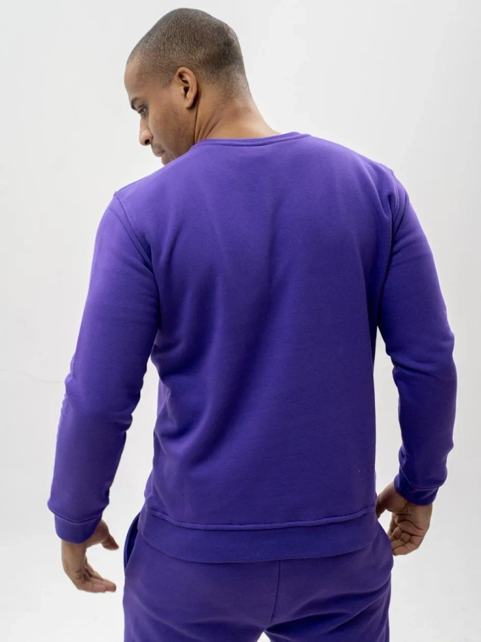 Bluza męska bez kaptura Jigga Wear Simple Crown fioletowa