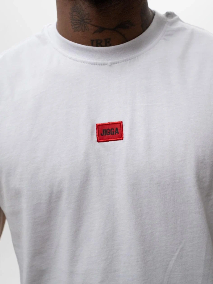 Koszulka męska tank top Jigga Wear Badge biała