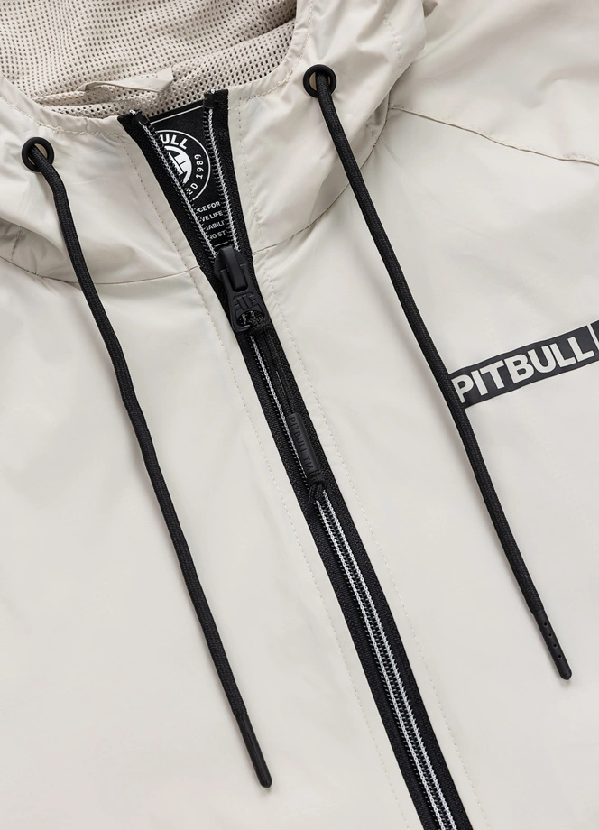 Kurtka męska wiosenna przejściowa Pit Bull Athletic Logo wiatrówka kremowa