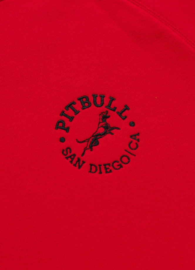 Bluza męska z kapturem Pit Bull San Diego CA czerwona