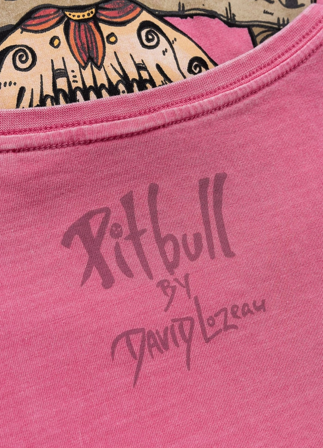 Koszulka t-shirt damska Pit Bull Dia De Los Perros różowa