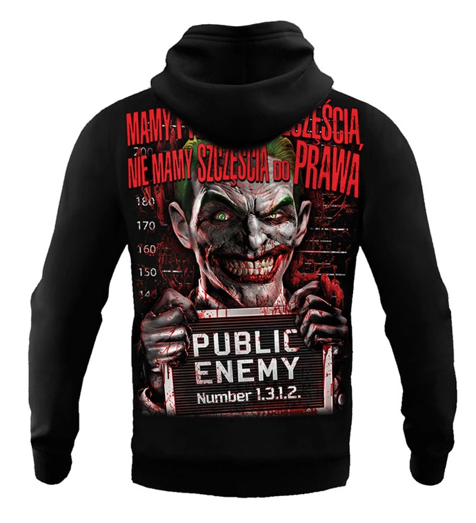 Bluza męska z kapturem Public Enemy Mamy prawo do szczęścia hoodie czarna