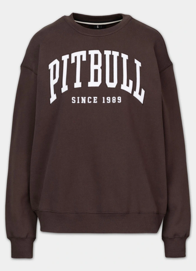 Bluza damska bez kaptura Pitbull Norton brązowa
