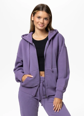 Bluza damska z kapturem ZIP Pitbull Washed Lovia fioletowa
