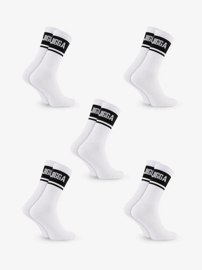 Skarpety długie 5 par Jigga Wear Block białe