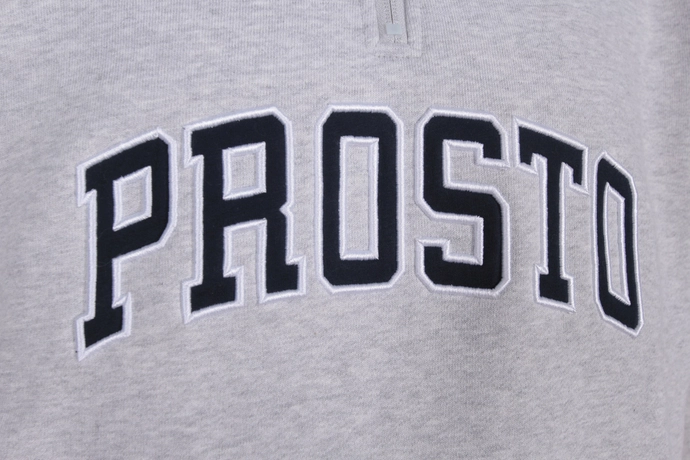 Bluza męska ze stójką Prosto Klasyk Mobi Half Zip szara