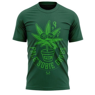 Koszulka męska T-shirt Dudek P56 Kwiatek zielona