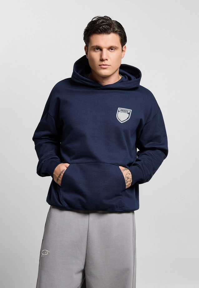 Bluza męska z kapturem Prosto Splash Shield granatowa