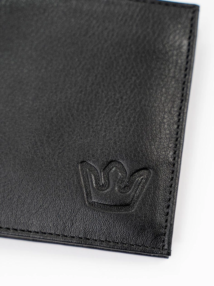 Portfel skórzany Jigga Wear Simple Crown czarny