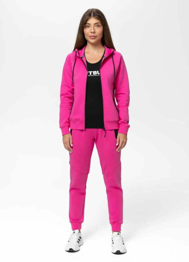 Bluza damska rozpinana z kapturem Pitbull Explory różowa