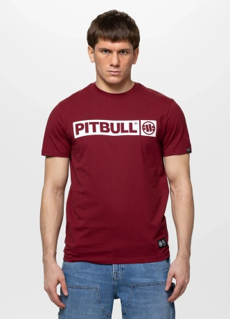 Koszulka męska T-Shirt Pitbull Hilltop bordowa burgundowa