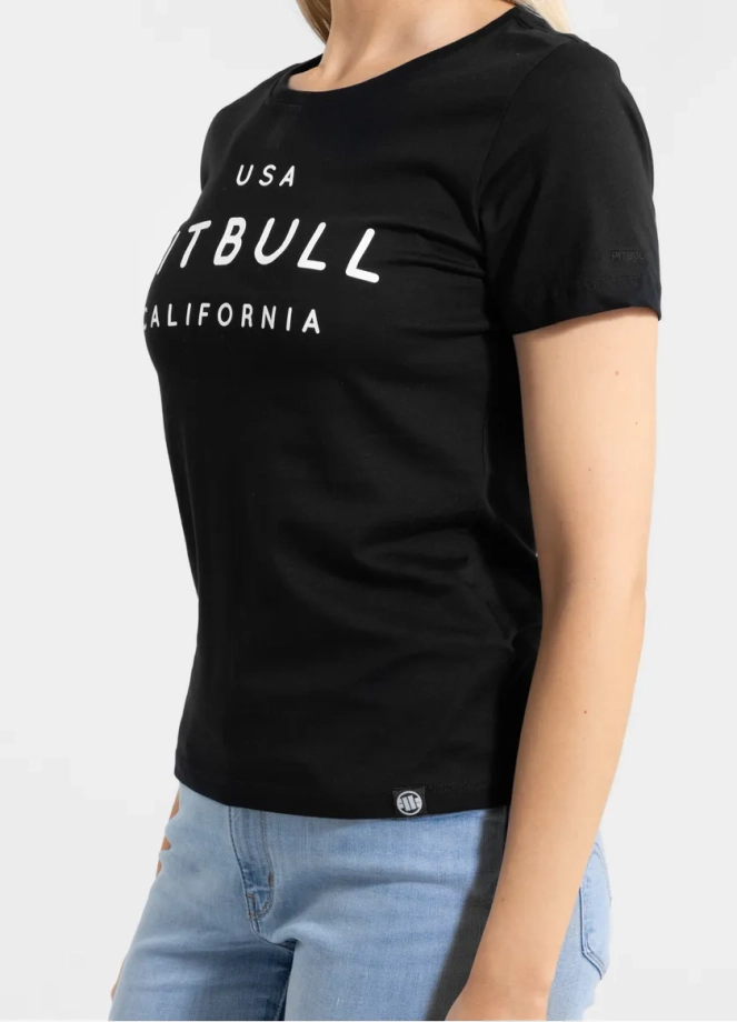 Koszulka t-shirt damska Pit Bull Pitbull USA CAL czarna