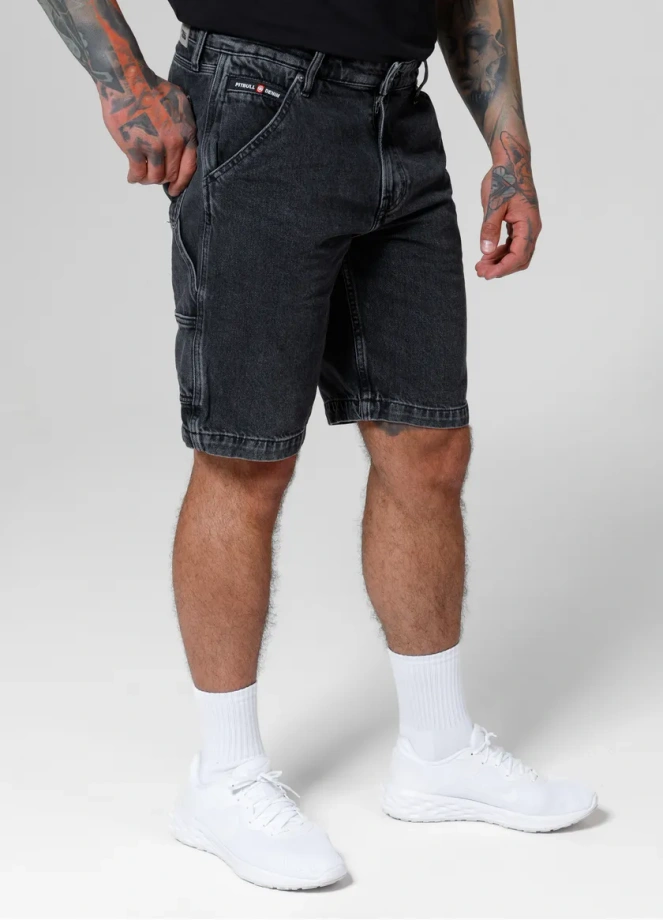 Spodenki szorty jeans męskie Pitbull Carpenter czarme