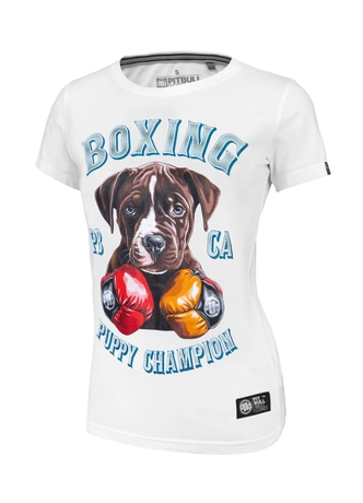 Koszulka damska T-shirt Pit Bull Lil'Champ biała