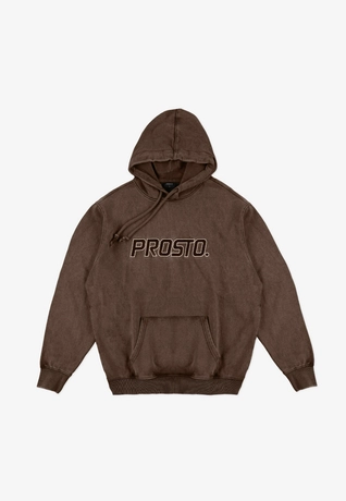 Bluza męska z kapturem oversize Prosto Checked brązowa