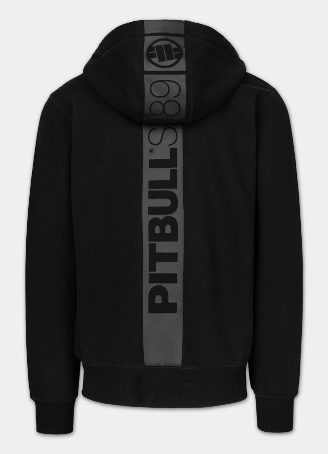 Bluza męska rozpinana z kapturem Pit Bull Hilltop czarno/czarna