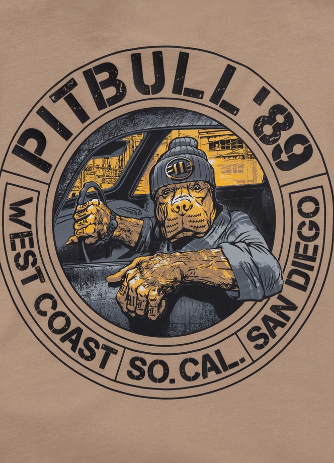 Koszulka męska T-Shirt Pit Bull Pitbull Driving beżowa