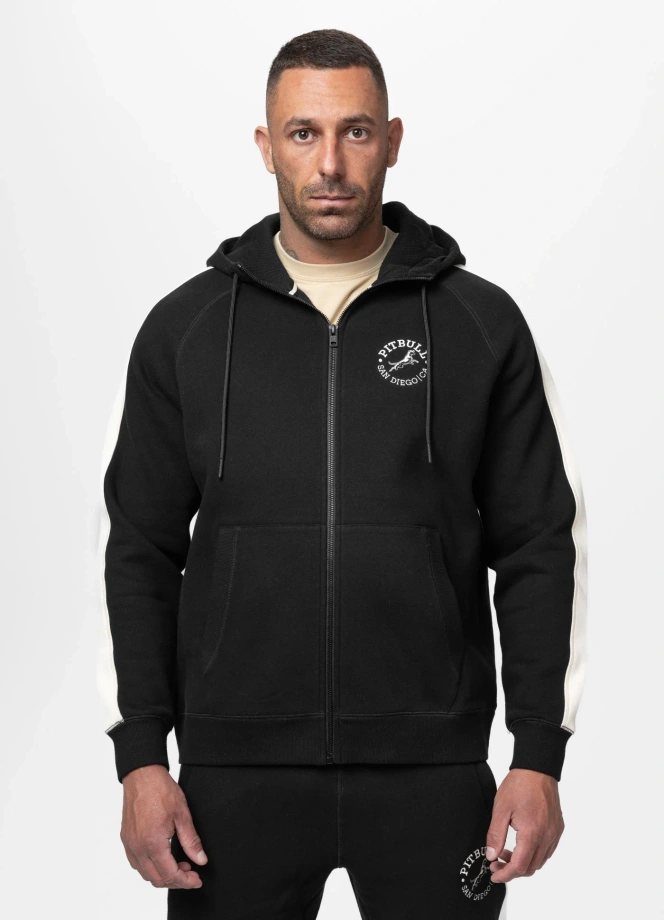 Bluza męska rozpinana z kapturem Pit Bull San Diego CA czarna
