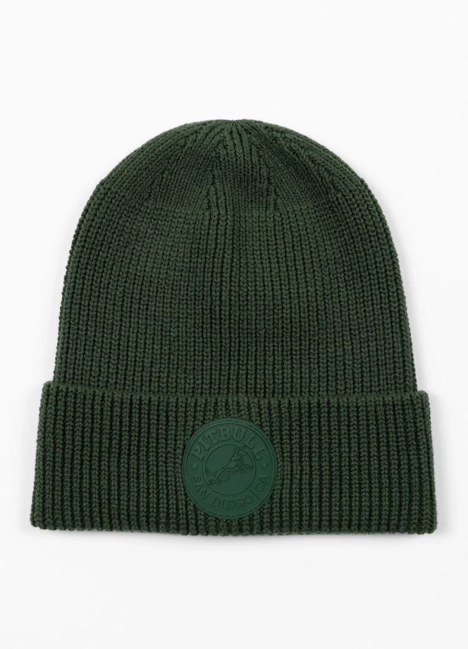 Czapka zimowa Pitbull Beanie San Diego CA ciemno zielona