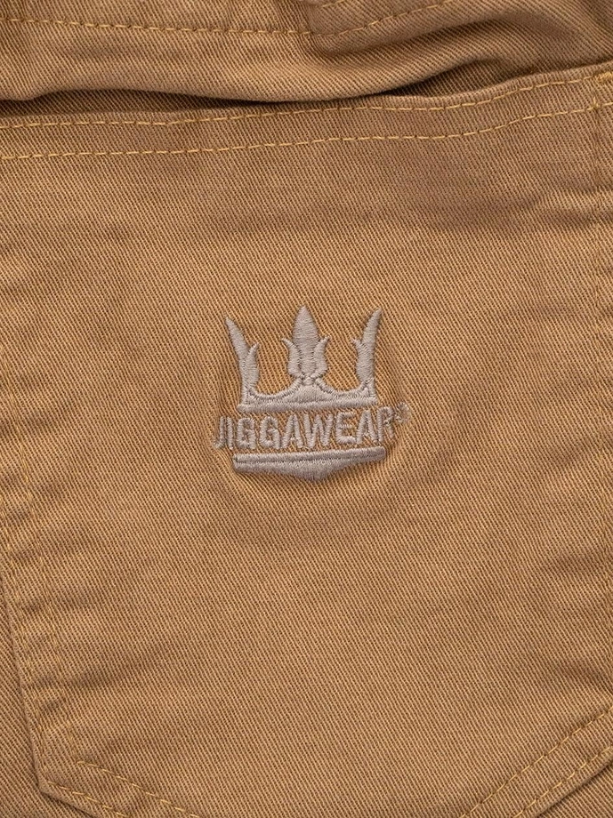 Spodenki szorty męskie materiałowe Jigga Wear Crown beżowe