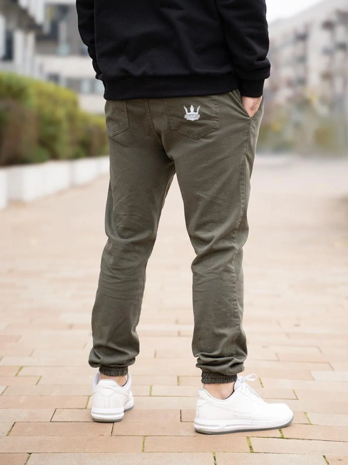 Spodnie męskie Jogger Jigga Wear Crown Military Green zielone