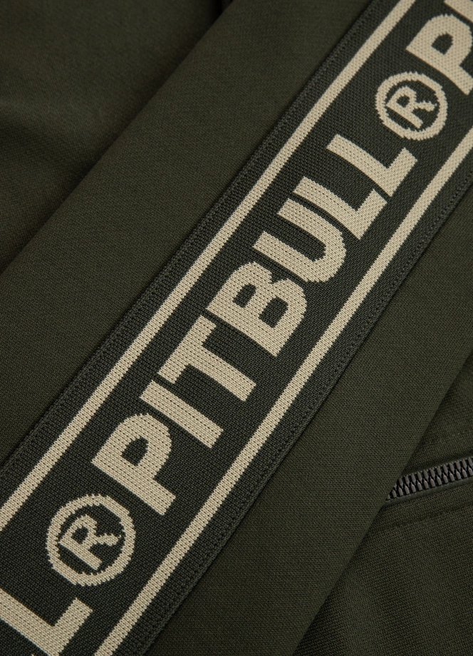 Bluza męska rozpinana Pitbull Pit Bull Tape Logo 25 Trackjacket zielona