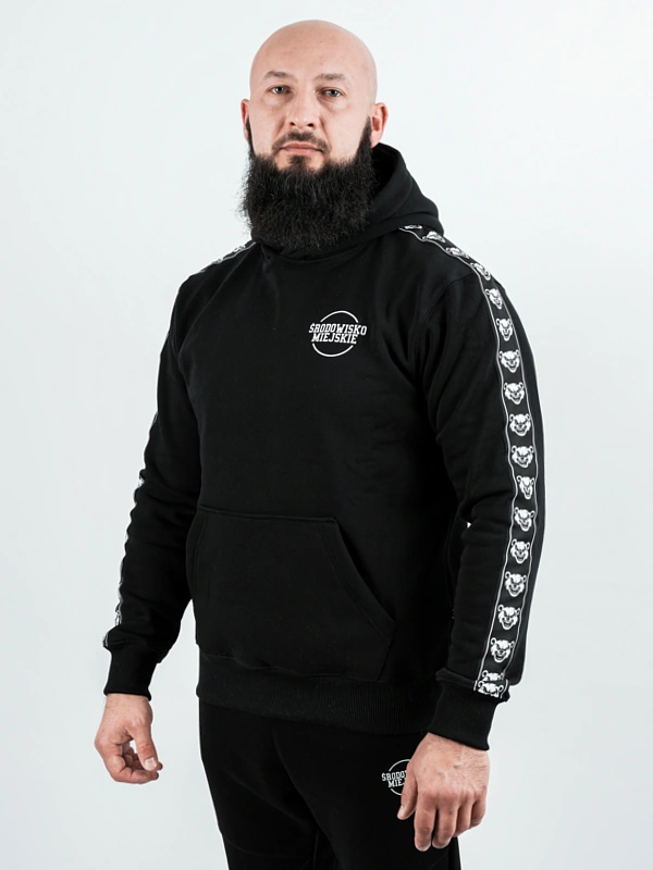 Bluza męska z kapturem Środowisko Miejskie Classic Lampas czarna