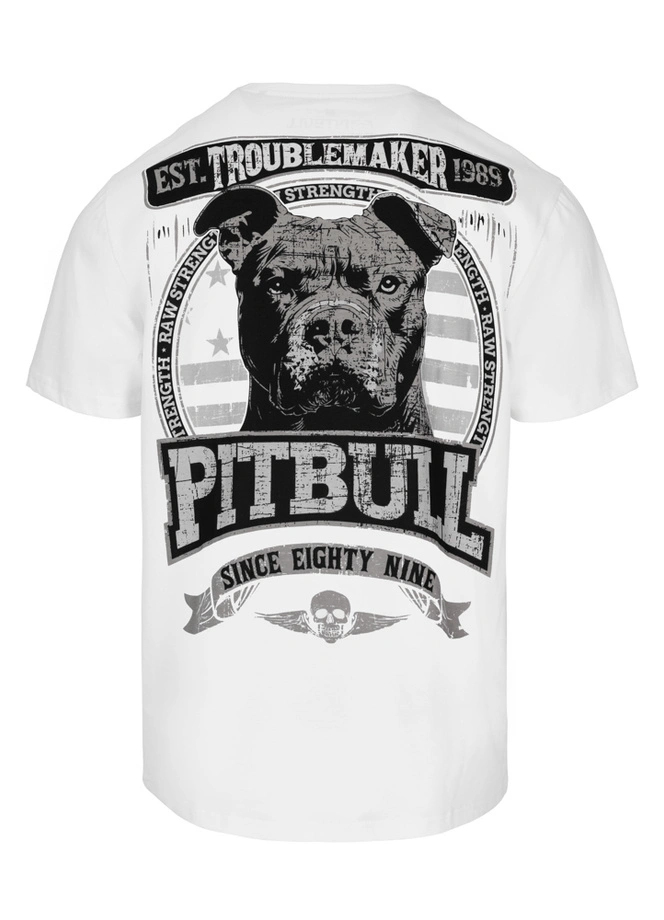 Koszulka męska T-Shirt Pitbull Troublemaker biała