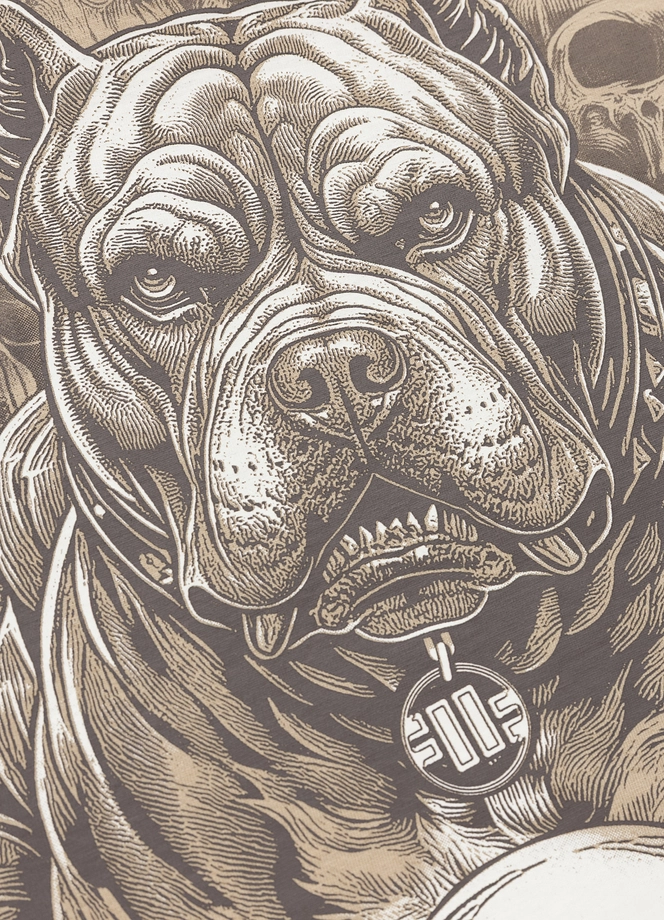 Koszulka męska T-Shirt Pitbull West Coast Guardian Angel beżowa