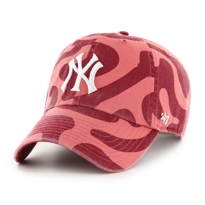 Czapka z daszkiem 47 New York Yankees Island Red Freeform Clean Up koralowo/bordowa