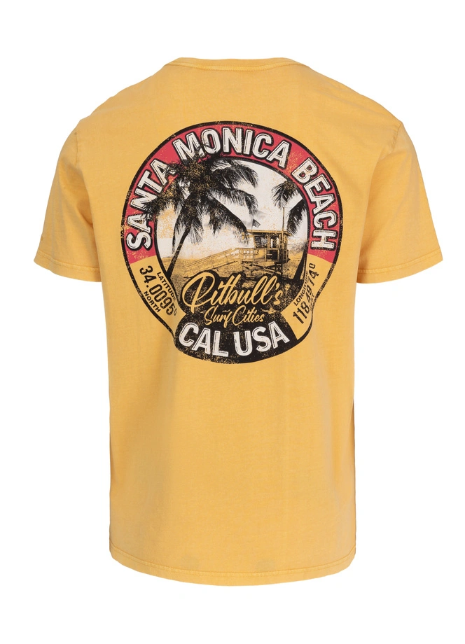 Koszulka męska T-Shirt Pit Bull Pitbull Denim Washed Oceanside 25 żółta