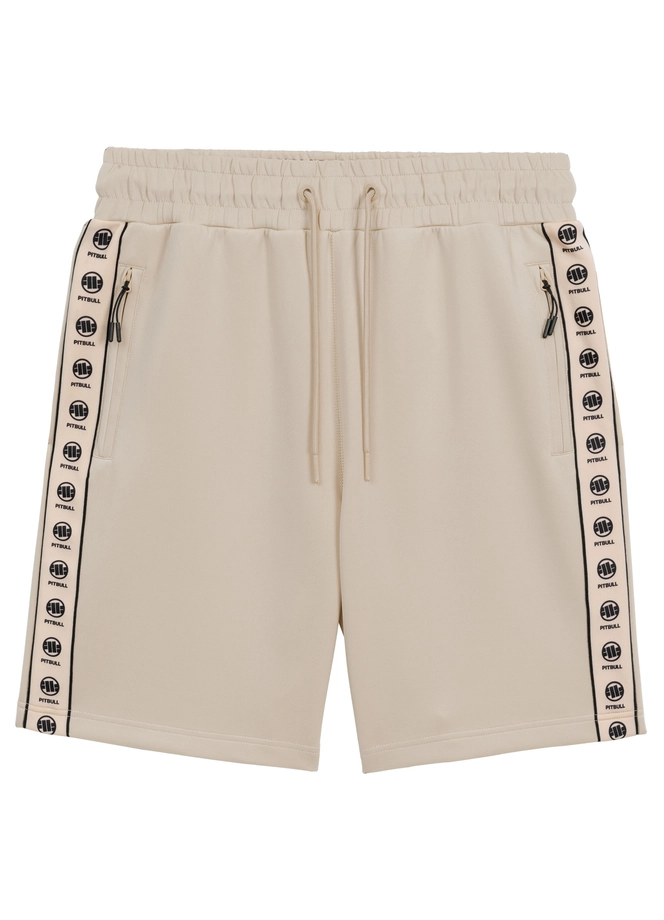 Spodenki szorty dresowe męskie Pitbull Pit Bull Powers off-white kremowe