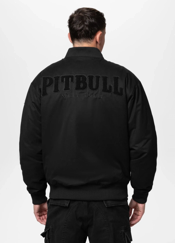 Kurtka męska przejściowa bejsbolówka Pit Bull Radford czarno/czarna