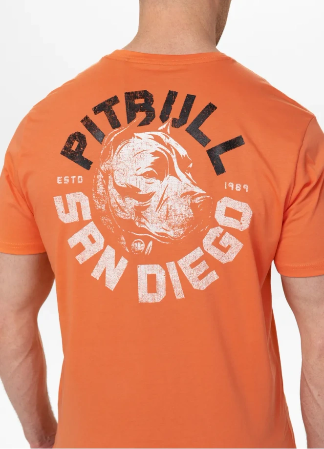 Koszulka męska T-Shirt Pit Bull Pitbull Dog SD pomarańczowa