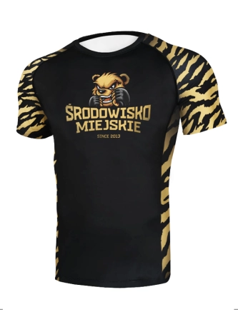 Koszulka sportowa męska Rashguard Środowisko Miejskie Wild Bear czarna