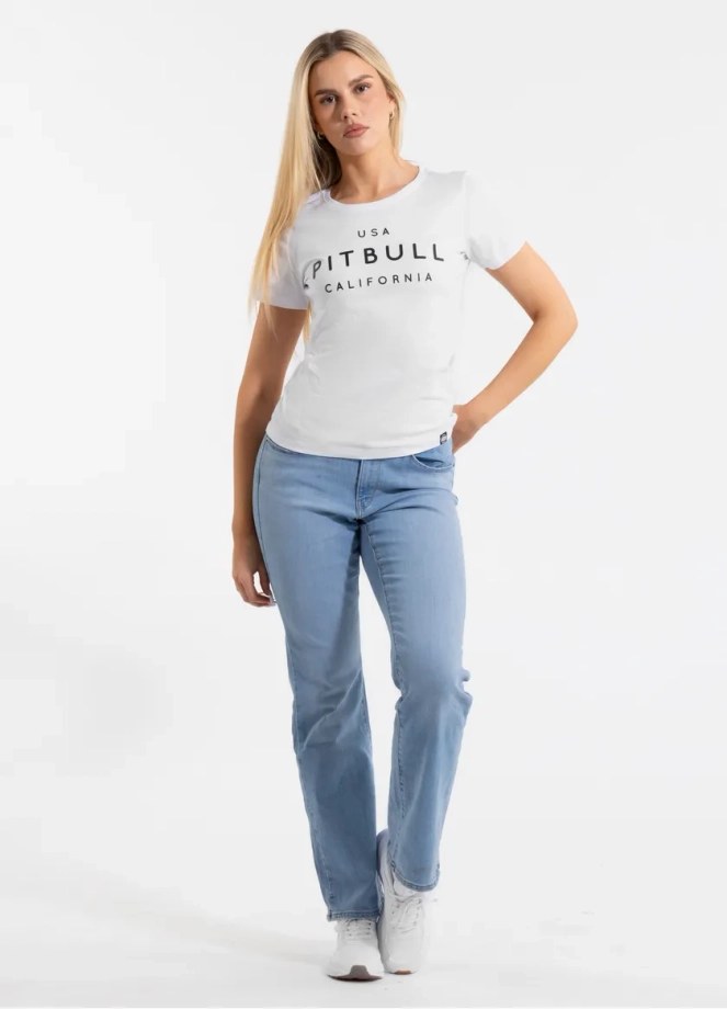 Koszulka t-shirt damska Pit Bull Pitbull USA CAL biała