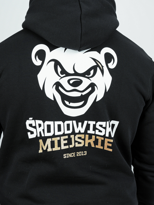 Bluza męska z kapturem Środowisko Miejskie ŚM Mordka czarna