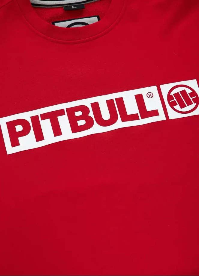 Bluza meska Pitbull Pit Bull Hilltop Terry crewneck czerwona