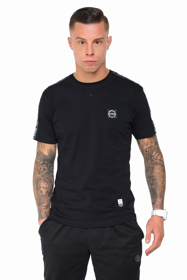 Koszulka męska T-shirt Octagon Stripe czarno/biała