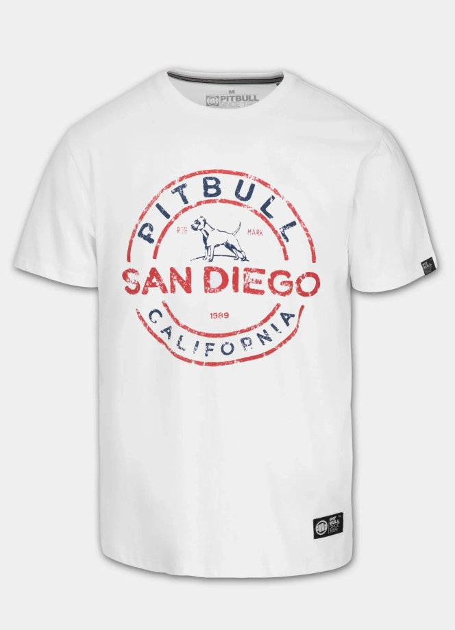 Koszulka t-shirt Pit Bull San Diego Ins. biała