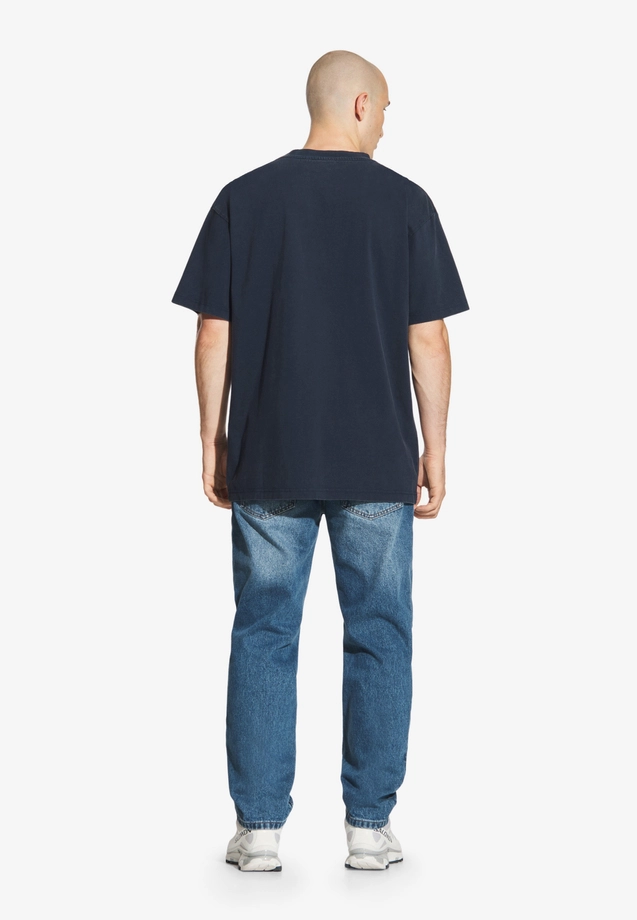 Koszulka męska t-shirt oversize Prosto Big Log Washed granatowa