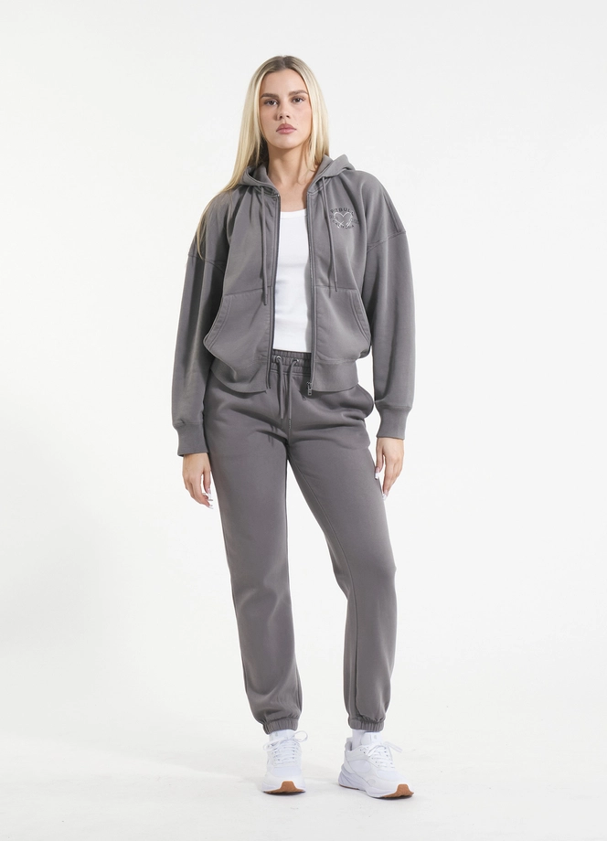 Bluza damska z kapturem Pitbull Manzanita Heart ZIP Washed szara