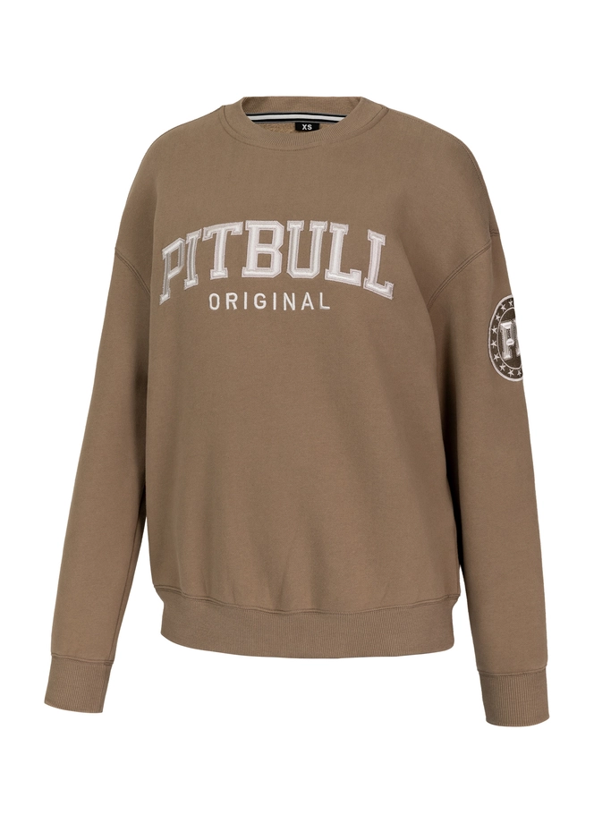 Bluza damska oversize Pitbull Pit Bull Tyrian crewneck brązowa