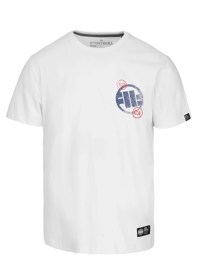 Koszulka męska T-Shirt Pit Bull Pitbull SD Stamp biała