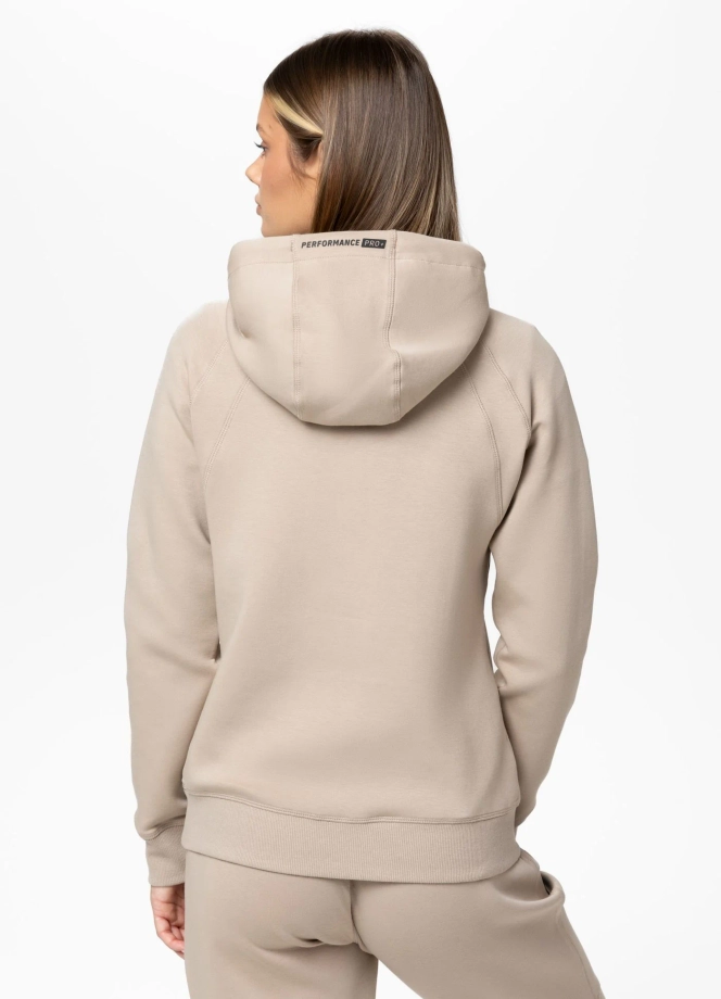 Bluza damska z kapturem Pitbull Explory beżowa