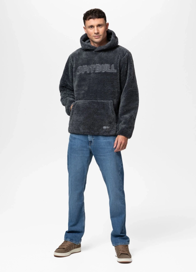 Bluza męska z kapturem Pit Bull Aragon grafitowa