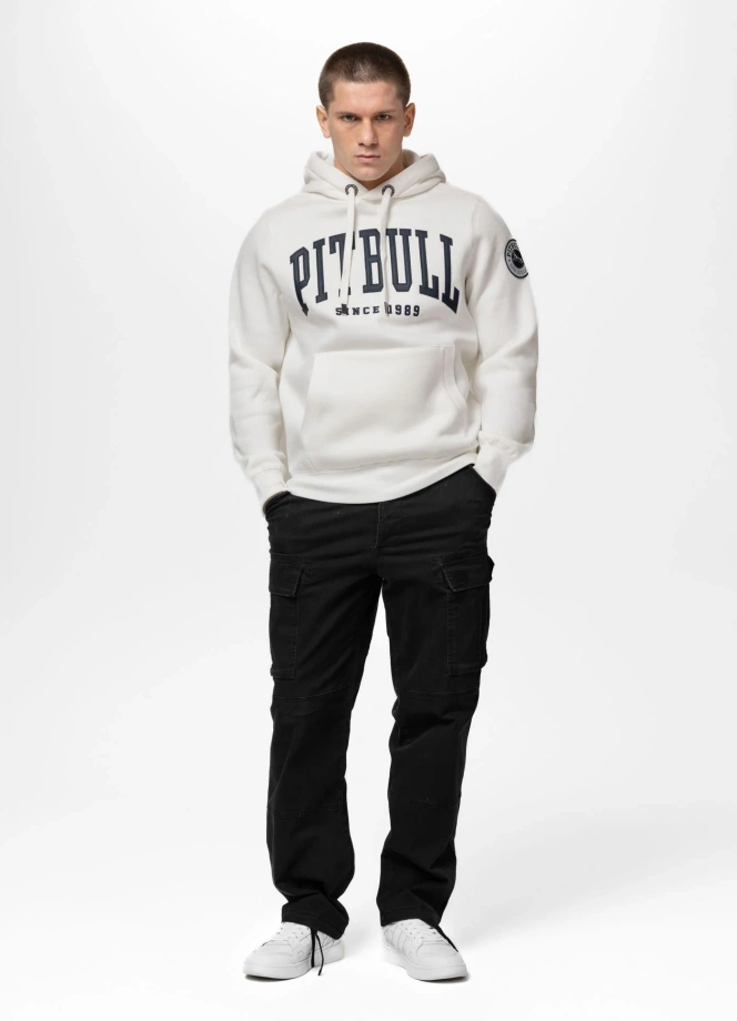 Bluza męska z kapturem Pit Bull Norton off white biała