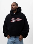 Bluza męska z kapturem oversize Jigga Wear Written Logo czarna