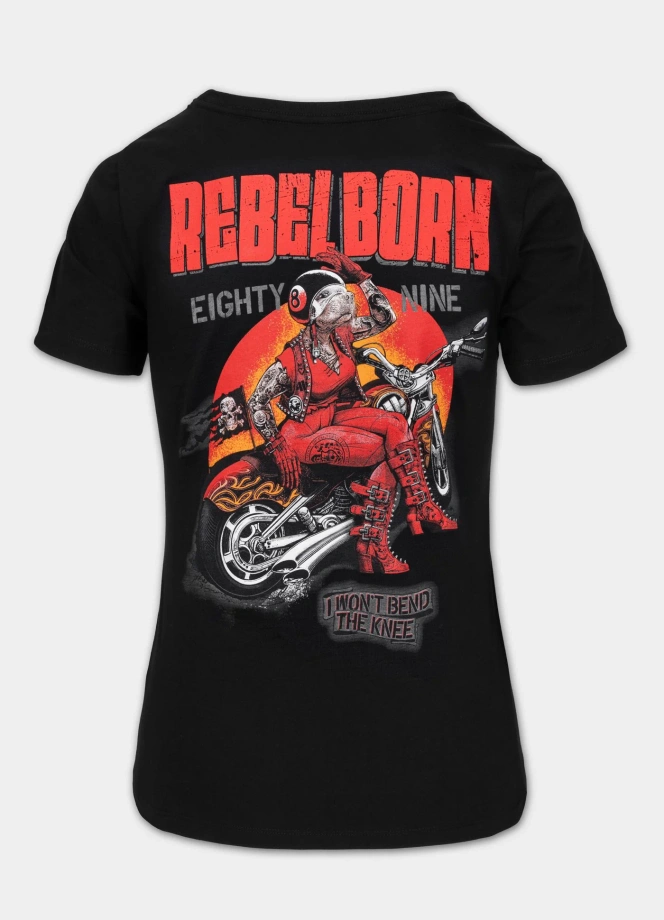 Koszulka t-shirt damska Pit Bull Rebel Born czarna